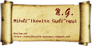 Mihálkovits Gyöngyi névjegykártya