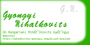 gyongyi mihalkovits business card